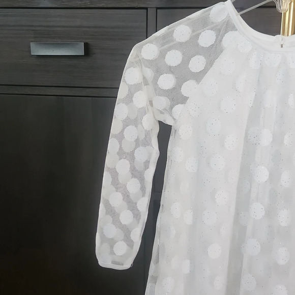 ✨Pippa & Julie✨ Little girl Lace overlay silver/gold/white  dress size 6X - Picture 2 of 11